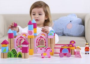WOODEN PRINCESS CASTLE BLOCK 60 PCS ΤΕΜ.