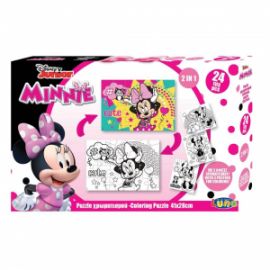  ΠΑΖΛ ΧΡΩΜΑΤΙΣΜΟΥ DISNEY MINNIE MOUSE 2 ΟΨΕΩΝ 3 ΣΕΛ ΧΡΩΜ, LUNA TOYS, 24 ΤΜΧ., 41X28 ΕΚ.