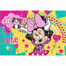  ΠΑΖΛ ΧΡΩΜΑΤΙΣΜΟΥ DISNEY MINNIE MOUSE 2 ΟΨΕΩΝ 3 ΣΕΛ ΧΡΩΜ, LUNA TOYS, 24 ΤΜΧ., 41X28 ΕΚ.