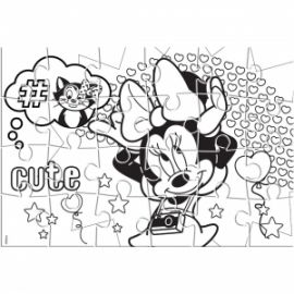 ΠΑΖΛ ΧΡΩΜΑΤΙΣΜΟΥ DISNEY MINNIE MOUSE 2 ΟΨΕΩΝ 3 ΣΕΛ ΧΡΩΜ, LUNA TOYS, 24 ΤΜΧ., 41X28 ΕΚ.
