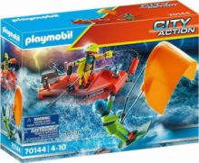 PLAYMOBIL CITY ACTION KITESURFER RESCUE WITH BOAT 70144