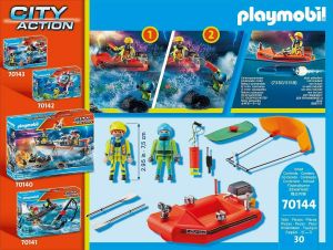 PLAYMOBIL CITY ACTION KITESURFER RESCUE WITH BOAT 70144