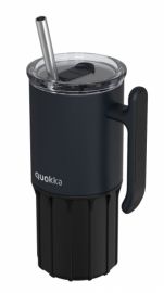 QUOKKA ΚΟΥΠΑ ΘΕΡΜΟΣ ΑΝΟΞΕΙΔΩΤΟ BPA FREE 720ML BLACK ΜΕ ΚΑΛΑΜΑΚΙ ΚΑΙ ΛΑΒΗ