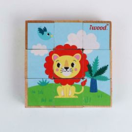 ΞΥΛΙΝΟ ΠΑΙΔΙΚΟ PUZZLE FOREST ANIMAL CUBES 9PCS IWOOD W11012