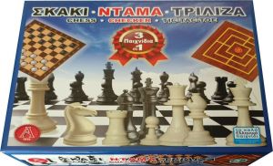ARGY TOYS ΣΚΑΚΙ / ΝΤΑΜΑ ΑΠΟ ΞΥΛΟ & ΤΡΙΛΙΖΑ ΜΕ ΠΟΥΛΙΑ & ΠΙΟΝΙΑ 45X25CM