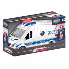 ΟΧΗΜΑ ΒΑΝ ΑΣΤΥΝΟΜΙΑ FRICTION LUNA TOYS 1:14, ΛΕΥΚΟ ΜΕ ΦΩΣ ΚΑΙ ΗΧΟ 30X11,3X17 ΕΚ.
