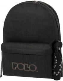 POLO ORIGINAL DOUBLE SCARF ΣΧΟΛΙΚΗ ΤΣΑΝΤΑ ΠΛΑΤΗΣ ΓΥΜΝΑΣΙΟΥ - ΛΥΚΕΙΟΥ ΣΕ ΜΑΥΡΟ ΧΡΩΜΑ