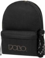POLO ORIGINAL DOUBLE SCARF ΣΧΟΛΙΚΗ ΤΣΑΝΤΑ ΠΛΑΤΗΣ ΓΥΜΝΑΣΙΟΥ - ΛΥΚΕΙΟΥ ΣΕ ΜΑΥΡΟ ΧΡΩΜΑ
