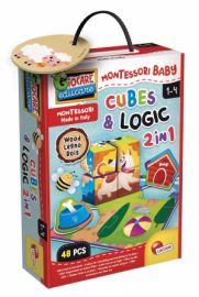 LISCIANI GIOCHI ΕΚΠΑΙΔΕΥΤΙΚΟ ΠΑΙΧΝΙΔΙ MONTESSORI CUBES & LOGIC ΑΠΟ ΞΥΛΟ ΓΙΑ 1-4 ΕΤΩΝ