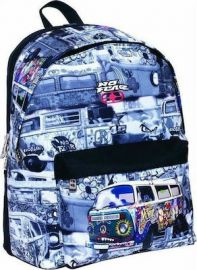 NO FEAR HIPPIE BUS ΣΧΟΛΙΚΗ ΤΣΑΝΤΑ ΠΛΑΤΗΣ ΓΥΜΝΑΣΙΟΥ - ΛΥΚΕΙΟΥ  347-08034