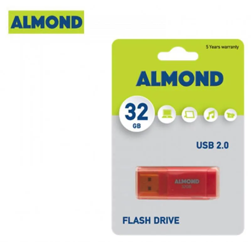 ALMOND FLASH DRIVE USB 32GB PRIME ΠΟΡΤΟΚΑΛΙ