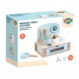 ΚΟΥΖΙΝΑ ΞΥΛΙΝΗ ΕΠΙΤΡΑΠΕΖΙΑ LUNA TOYS ΣΕΤ 8 ΤΜΧ., 29,5X22,5X25,5 ΕΚ.