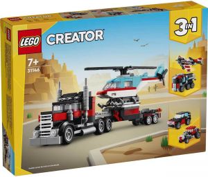 LEGO CREATOR FLATBED TRUCK WITH HELICOPTER 31146 